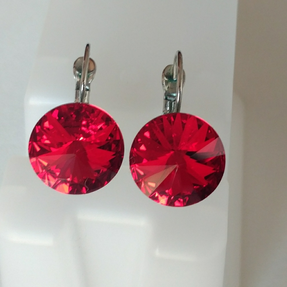Swarovski crystal red earrings